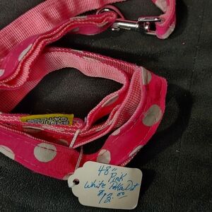 Pink With White Poka Dots Dog Leash